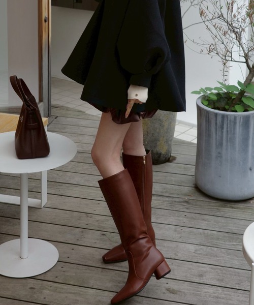 ACYM（アシーム）の「ベティローヒールロングブーツ（ブーツ・レディース・ブラウン/ブラック・SMALL/MEDIUM/LARGE）」の11枚目の写真