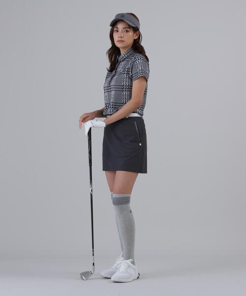 St ANDREWS(セントアンドリュース)の「【St ANDREWS】ホースビットチェックジャガード半袖シャツ(ポロシャツ・レディース・ベージュ/ホワイト・L/M/S)」の5枚目の写真