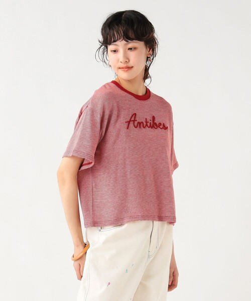 BEAMS HEART(ビームスハート)の「ミジンコ ボーダー ロゴ Tシャツ(Tシャツ/カットソー・レディース・レッド/チャコールグレー/イエロー系その他2・FREE)」の21枚目の写真