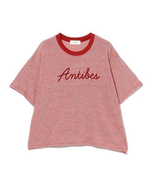 BEAMS HEART(ビームスハート)の「ミジンコ ボーダー ロゴ Tシャツ(Tシャツ/カットソー・レディース・レッド/チャコールグレー/イエロー系その他2・FREE)」の6枚目の写真