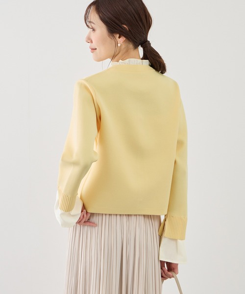 ROPE' PICNIC（ロペピクニック）の「襟フリルドッキングカーディガン（カーディガン/ボレロ・レディース・ダークブラウン/ネイビー/クリーム・FREE）」の22枚目の写真