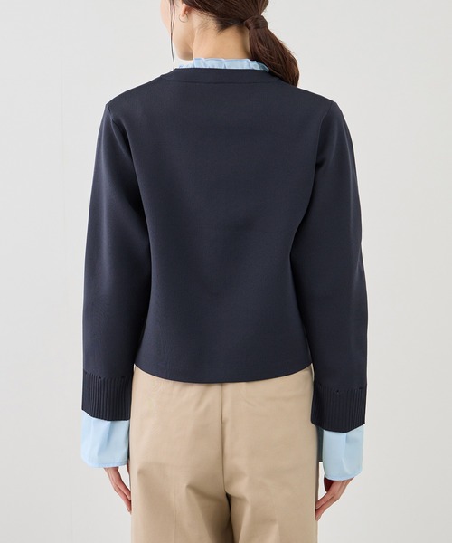 ROPE' PICNIC（ロペピクニック）の「襟フリルドッキングカーディガン（カーディガン/ボレロ・レディース・ダークブラウン/ネイビー/クリーム・FREE）」の16枚目の写真