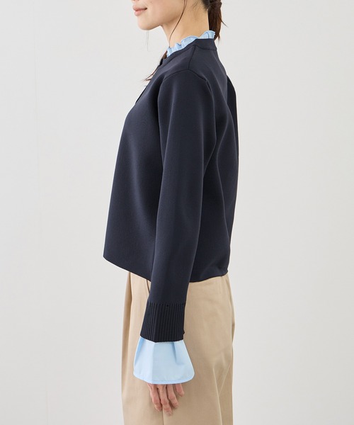 ROPE' PICNIC（ロペピクニック）の「襟フリルドッキングカーディガン（カーディガン/ボレロ・レディース・ダークブラウン/ネイビー/クリーム・FREE）」の15枚目の写真