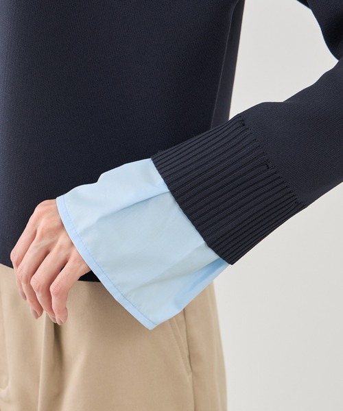 ROPE' PICNIC（ロペピクニック）の「襟フリルドッキングカーディガン（カーディガン/ボレロ・レディース・ダークブラウン/ネイビー/クリーム・FREE）」の13枚目の写真