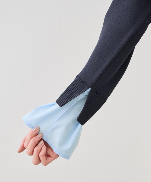 ROPE' PICNIC（ロペピクニック）の「襟フリルドッキングカーディガン（カーディガン/ボレロ・レディース・ダークブラウン/ネイビー/クリーム・FREE）」の12枚目の写真