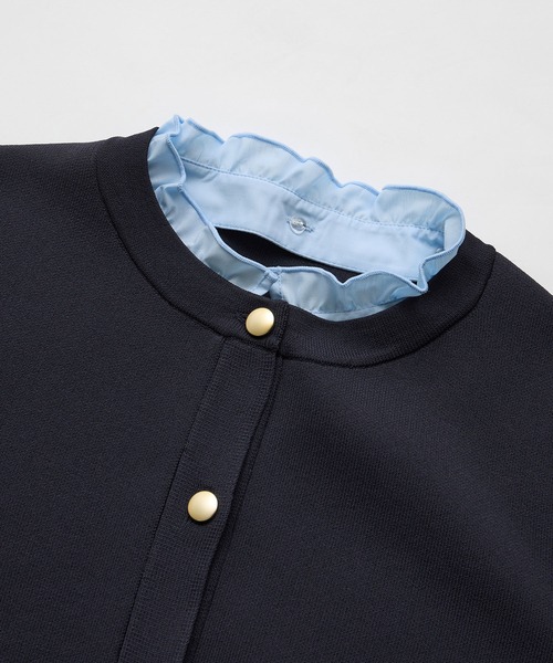 ROPE' PICNIC（ロペピクニック）の「襟フリルドッキングカーディガン（カーディガン/ボレロ・レディース・ダークブラウン/ネイビー/クリーム・FREE）」の9枚目の写真