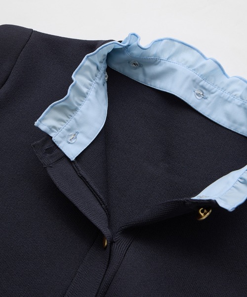 ROPE' PICNIC（ロペピクニック）の「襟フリルドッキングカーディガン（カーディガン/ボレロ・レディース・ダークブラウン/ネイビー/クリーム・FREE）」の8枚目の写真