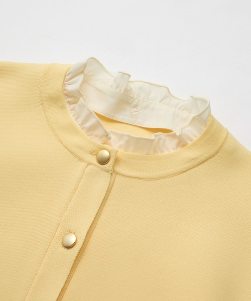 ROPE' PICNIC（ロペピクニック）の「襟フリルドッキングカーディガン（カーディガン/ボレロ・レディース・ダークブラウン/ネイビー/クリーム・FREE）」の5枚目の写真