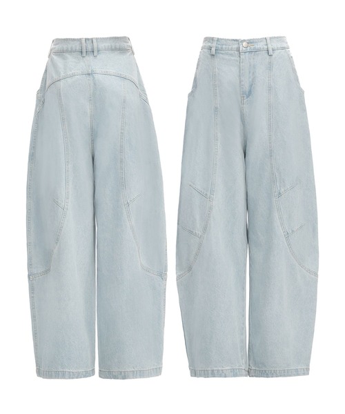 HOOK(フック)の「バギー ルーズデニムパンツ(デニムパンツ・レディース・ライトブルー・S/L/M)」の20枚目の写真