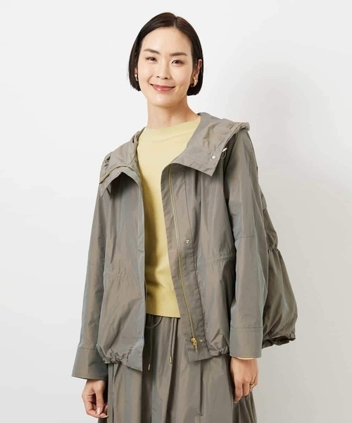 MICHEL KLEIN（ミッシェル・クラン）の「[セットアップ対応]タフタライトブルゾン（ナイロンジャケット・レディース・カーキ/ブラック・38）」の10枚目の写真
