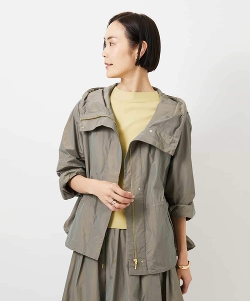 MICHEL KLEIN（ミッシェル・クラン）の「[セットアップ対応]タフタライトブルゾン（ナイロンジャケット・レディース・カーキ/ブラック・38）」の11枚目の写真