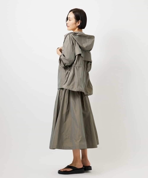 MICHEL KLEIN（ミッシェル・クラン）の「[セットアップ対応]タフタライトブルゾン（ナイロンジャケット・レディース・カーキ/ブラック・38）」の14枚目の写真