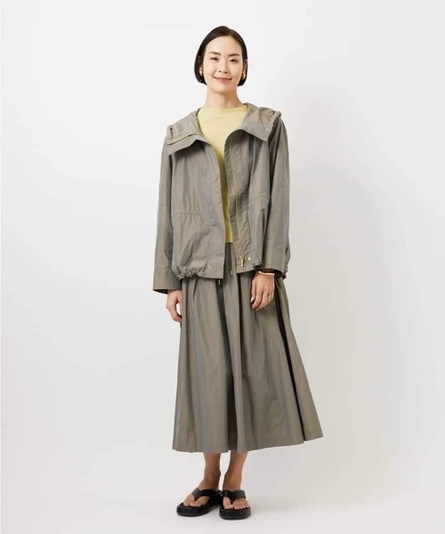 MICHEL KLEIN（ミッシェル・クラン）の「[セットアップ対応]タフタライトブルゾン（ナイロンジャケット・レディース・カーキ/ブラック・38）」の15枚目の写真