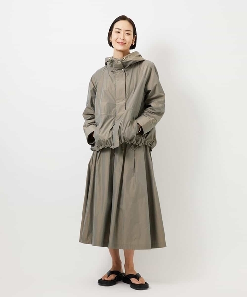MICHEL KLEIN（ミッシェル・クラン）の「[セットアップ対応]タフタライトブルゾン（ナイロンジャケット・レディース・カーキ/ブラック・38）」の20枚目の写真