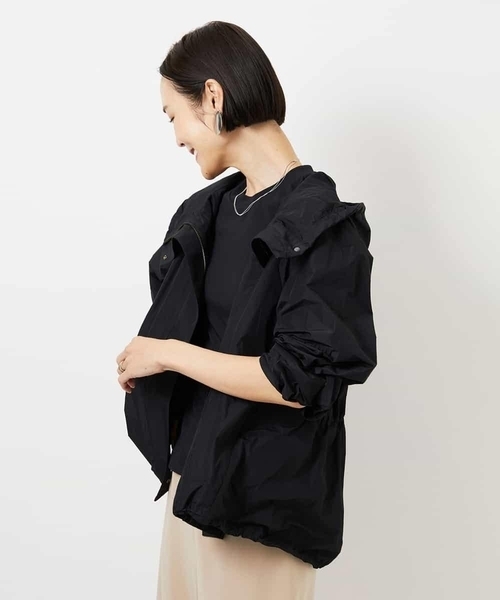 MICHEL KLEIN（ミッシェル・クラン）の「[セットアップ対応]タフタライトブルゾン（ナイロンジャケット・レディース・カーキ/ブラック・38）」の8枚目の写真