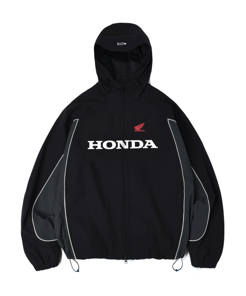 Honda Hoodie Cap Track Jacket_Black（パーカー）｜HONDA MOTORCYCLE