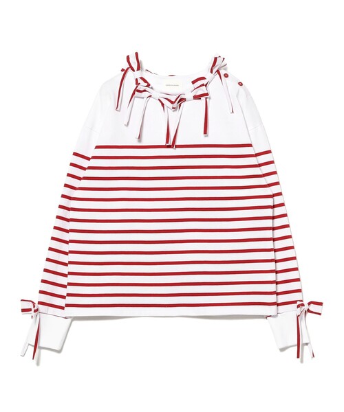 CAROLINA GLASER（カロリナ グレイサー）の「ボーダー リボン ロングスリーブ カットソー（Tシャツ/カットソー・レディース・ブルー/レッド・ONE SIZE）」の12枚目の写真