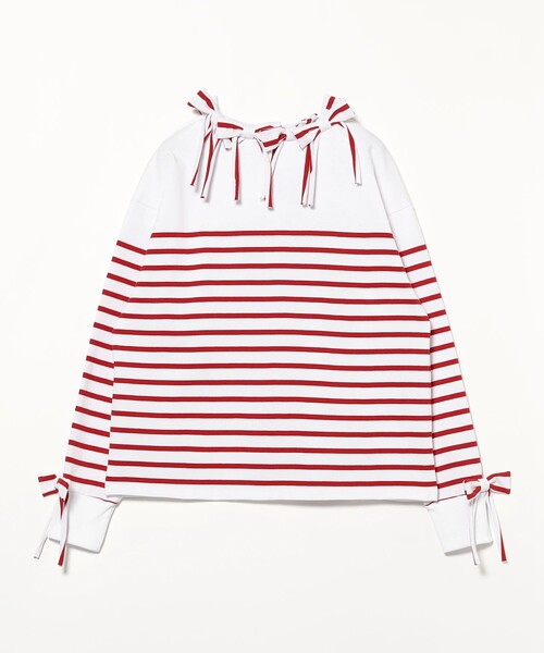 CAROLINA GLASER（カロリナ グレイサー）の「ボーダー リボン ロングスリーブ カットソー（Tシャツ/カットソー・レディース・ブルー/レッド・ONE SIZE）」の13枚目の写真