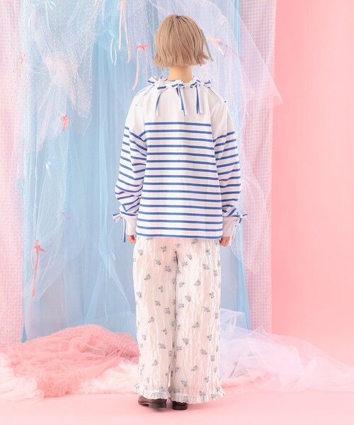 CAROLINA GLASER（カロリナ グレイサー）の「ボーダー リボン ロングスリーブ カットソー（Tシャツ/カットソー・レディース・ブルー/レッド・ONE SIZE）」の21枚目の写真