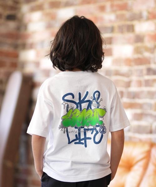 ELEMENT（エレメント）の「ELEMENT/エレメント キッズ 半袖 Tシャツ ロゴ バックプリント BG025252（Tシャツ/カットソー・キッズ・ホワイト/チャコールグレー/ブラック・130cm/140cm/150cm/160cm）」の8枚目の写真