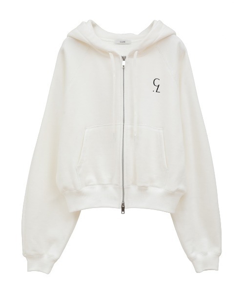 CLANE（クラネ）の「CLANE/クラネ/LOGO COMPACT ZIPUP HOODIE（パーカー・レディース・ブラック/グレー/ホワイト・1）」の2枚目の写真