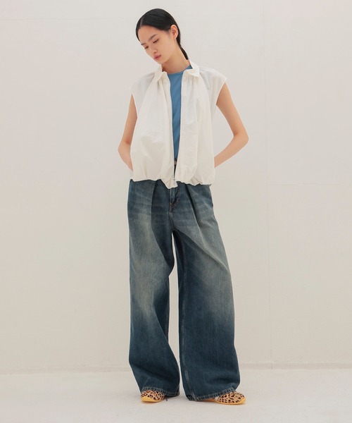 DRESSLAVE(ドレスレイブ)の「balloon sleeveless zip blouse(バルーンノースリーブジップブラウス)(シャツ/ブラウス・レディース・ホワイト・38)」の7枚目の写真