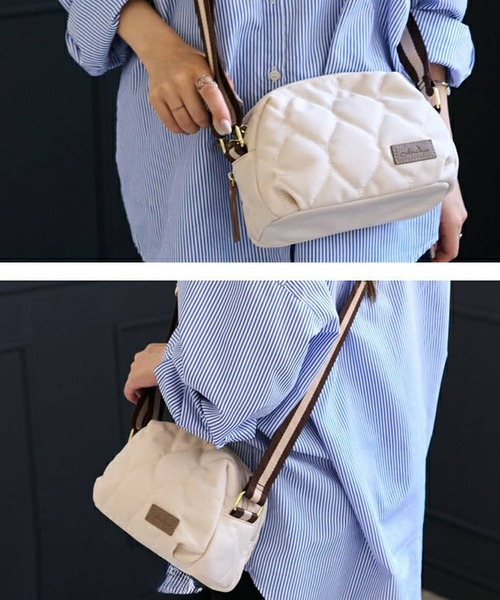 LIZDAYS(リズデイズ)の「LIZDAYS QUILTED NYLON WALLET BAG(ショルダーバッグ・レディース・ダークグレー/ナチュラル/グリーン系/ブラック/グレイッシュベージュ・FREE)」の13枚目の写真