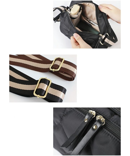 LIZDAYS(リズデイズ)の「LIZDAYS QUILTED NYLON WALLET BAG(ショルダーバッグ・レディース・ダークグレー/ナチュラル/グリーン系/ブラック/グレイッシュベージュ・FREE)」の18枚目の写真