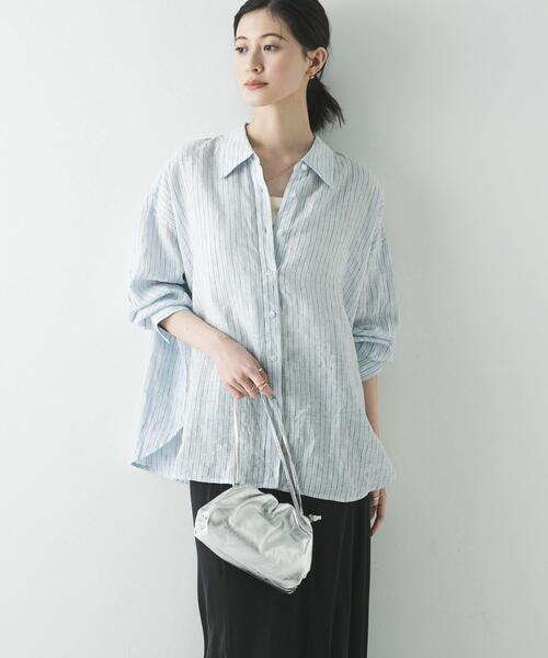 URBAN RESEARCH（アーバンリサーチ）の「リネン2WAYシャツ（シャツ/ブラウス・レディース・ベージュ/ブルー系その他/ホワイト/ブラウン/ピンク系その他・FREE）」の5枚目の写真