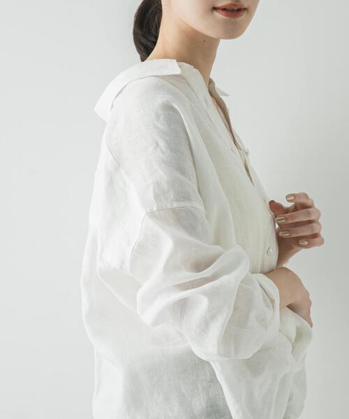 URBAN RESEARCH（アーバンリサーチ）の「リネン2WAYシャツ（シャツ/ブラウス・レディース・ベージュ/ブルー系その他/ホワイト/ブラウン/ピンク系その他・FREE）」の6枚目の写真