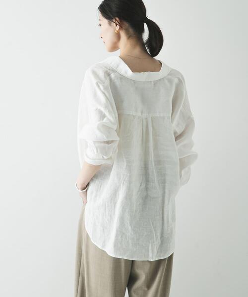 URBAN RESEARCH（アーバンリサーチ）の「リネン2WAYシャツ（シャツ/ブラウス・レディース・ベージュ/ブルー系その他/ホワイト/ブラウン/ピンク系その他・FREE）」の9枚目の写真