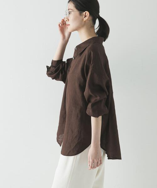 URBAN RESEARCH（アーバンリサーチ）の「リネン2WAYシャツ（シャツ/ブラウス・レディース・ベージュ/ブルー系その他/ホワイト/ブラウン/ピンク系その他・FREE）」の18枚目の写真