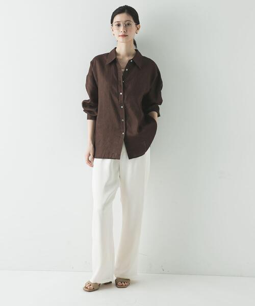 URBAN RESEARCH（アーバンリサーチ）の「リネン2WAYシャツ（シャツ/ブラウス・レディース・ベージュ/ブルー系その他/ホワイト/ブラウン/ピンク系その他・FREE）」の20枚目の写真