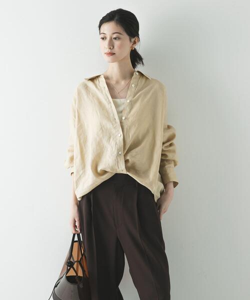 URBAN RESEARCH(アーバンリサーチ)の「リネン2WAYシャツ(シャツ/ブラウス・レディース・ベージュ/ブルー系その他/ホワイト/ブラウン/ピンク系その他・FREE)」の9枚目の写真