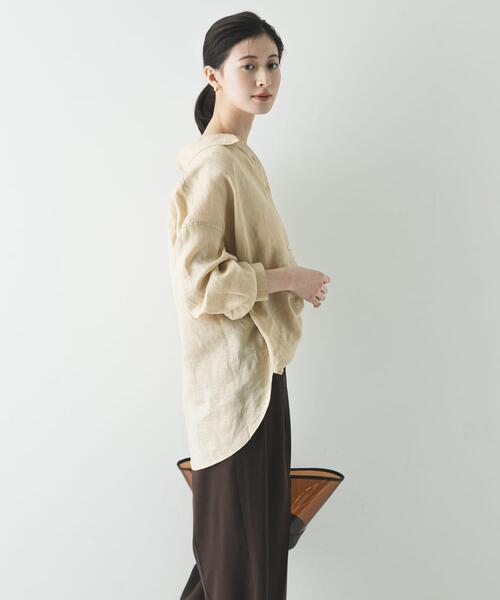 URBAN RESEARCH(アーバンリサーチ)の「リネン2WAYシャツ(シャツ/ブラウス・レディース・ベージュ/ブルー系その他/ホワイト/ブラウン/ピンク系その他・FREE)」の10枚目の写真