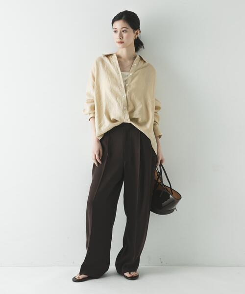 URBAN RESEARCH(アーバンリサーチ)の「リネン2WAYシャツ(シャツ/ブラウス・レディース・ベージュ/ブルー系その他/ホワイト/ブラウン/ピンク系その他・FREE)」の12枚目の写真