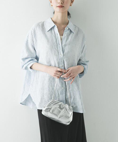 URBAN RESEARCH(アーバンリサーチ)の「リネン2WAYシャツ(シャツ/ブラウス・レディース・ベージュ/ブルー系その他/ホワイト/ブラウン/ピンク系その他・FREE)」の17枚目の写真
