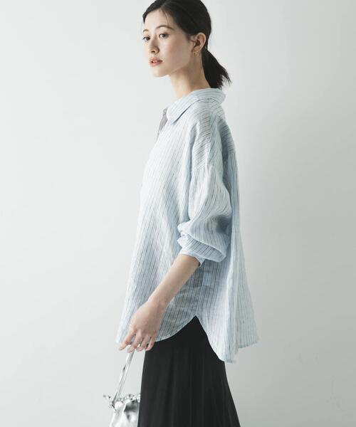 URBAN RESEARCH(アーバンリサーチ)の「リネン2WAYシャツ(シャツ/ブラウス・レディース・ベージュ/ブルー系その他/ホワイト/ブラウン/ピンク系その他・FREE)」の18枚目の写真