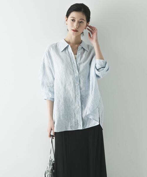 URBAN RESEARCH(アーバンリサーチ)の「リネン2WAYシャツ(シャツ/ブラウス・レディース・ベージュ/ブルー系その他/ホワイト/ブラウン/ピンク系その他・FREE)」の20枚目の写真