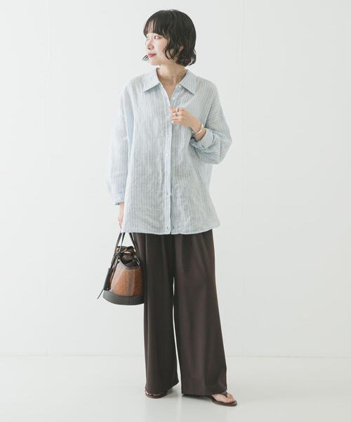 URBAN RESEARCH(アーバンリサーチ)の「リネン2WAYシャツ(シャツ/ブラウス・レディース・ベージュ/ブルー系その他/ホワイト/ブラウン/ピンク系その他・FREE)」の22枚目の写真