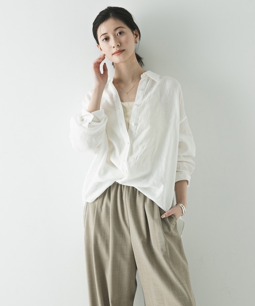 URBAN RESEARCH（アーバンリサーチ）の「リネン2WAYシャツ（シャツ/ブラウス・レディース・ベージュ/ブルー系その他/ホワイト/ブラウン/ピンク系その他・FREE）」の8枚目の写真