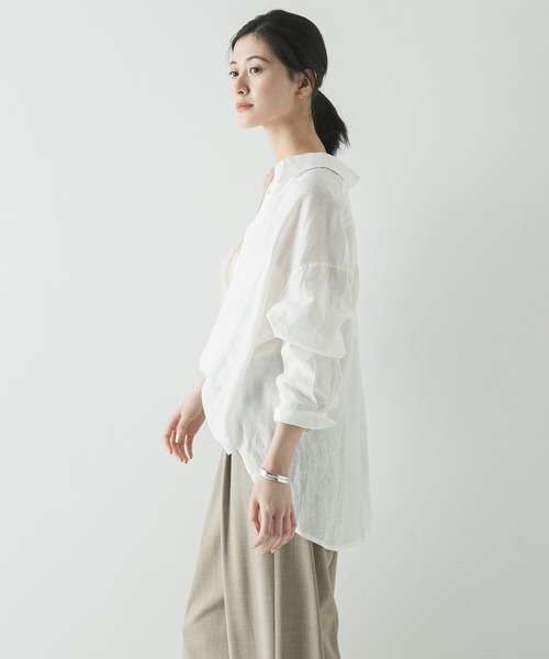 URBAN RESEARCH（アーバンリサーチ）の「リネン2WAYシャツ（シャツ/ブラウス・レディース・ベージュ/ブルー系その他/ホワイト/ブラウン/ピンク系その他・FREE）」の9枚目の写真