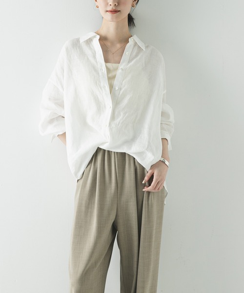 URBAN RESEARCH（アーバンリサーチ）の「リネン2WAYシャツ（シャツ/ブラウス・レディース・ベージュ/ブルー系その他/ホワイト/ブラウン/ピンク系その他・FREE）」の11枚目の写真