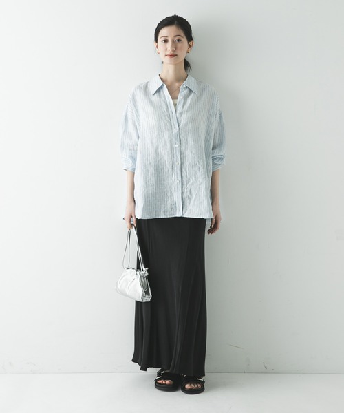 URBAN RESEARCH（アーバンリサーチ）の「リネン2WAYシャツ（シャツ/ブラウス・レディース・ベージュ/ブルー系その他/ホワイト/ブラウン/ピンク系その他・FREE）」の6枚目の写真