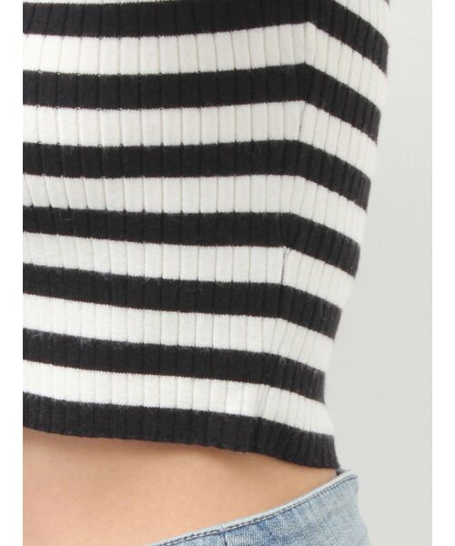 GYDA(ジェイダ)の「Symmetry GYDAハーフスリーブPOLOニットトップス(ニット/セーター・レディース・その他1/ブラック/オフホワイト・FREE)」の20枚目の写真