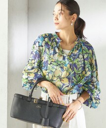IENA LA BOUCLE DEVEAUX ペイントフラワーギャザーシャツ（シャツ 