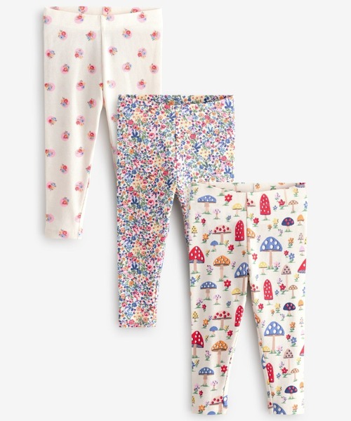Cath Kidston(キャスキッドソン)の「キッズ レギンス3枚セットNavy Floral(レギンス/スパッツ・キッズ・アイボリー・100/110)」の2枚目の写真
