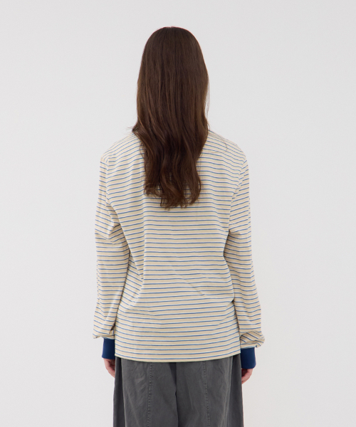 LEVHEARTED（レブハティッド）の「リトミコストライプ長袖Tシャツ - ベージュ（Tシャツ/カットソー・レディース・Beige・01(36)/02(38)）」の3枚目の写真