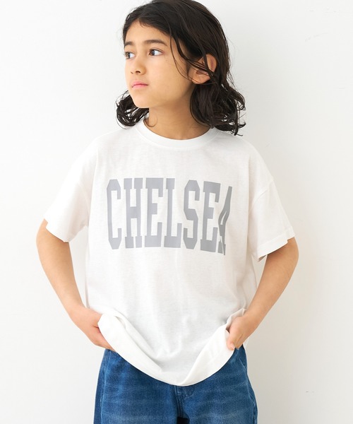 coca(coca)(コカ)の「キッズ 親子お揃いテールカットカレッジビッグTシャツ(Tシャツ/カットソー・キッズ・ライトグレー/ホワイト/ブラック/ライトブルー/B/ブルー/A/チャコール・120/130/140/150)」の7枚目の写真