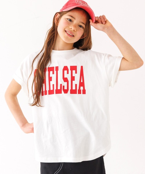 coca(coca)(コカ)の「キッズ 親子お揃いテールカットカレッジビッグTシャツ(Tシャツ/カットソー・キッズ・ライトグレー/ホワイト/ブラック/ライトブルー/B/ブルー/A/チャコール・120/130/140/150)」の8枚目の写真